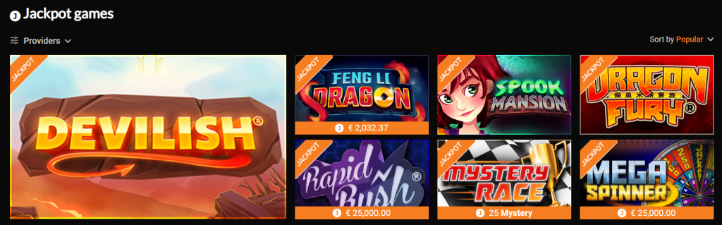 Jackpot games Magicwins.be