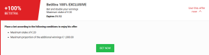Betextra bonus